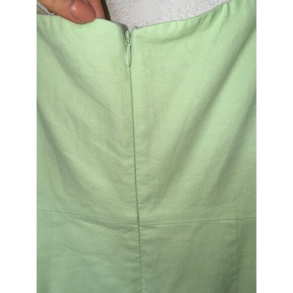Camila Coelho Linen Mini Dress Light Green Size Small Twist Front Short Sleeve H - Picture 7 of 8